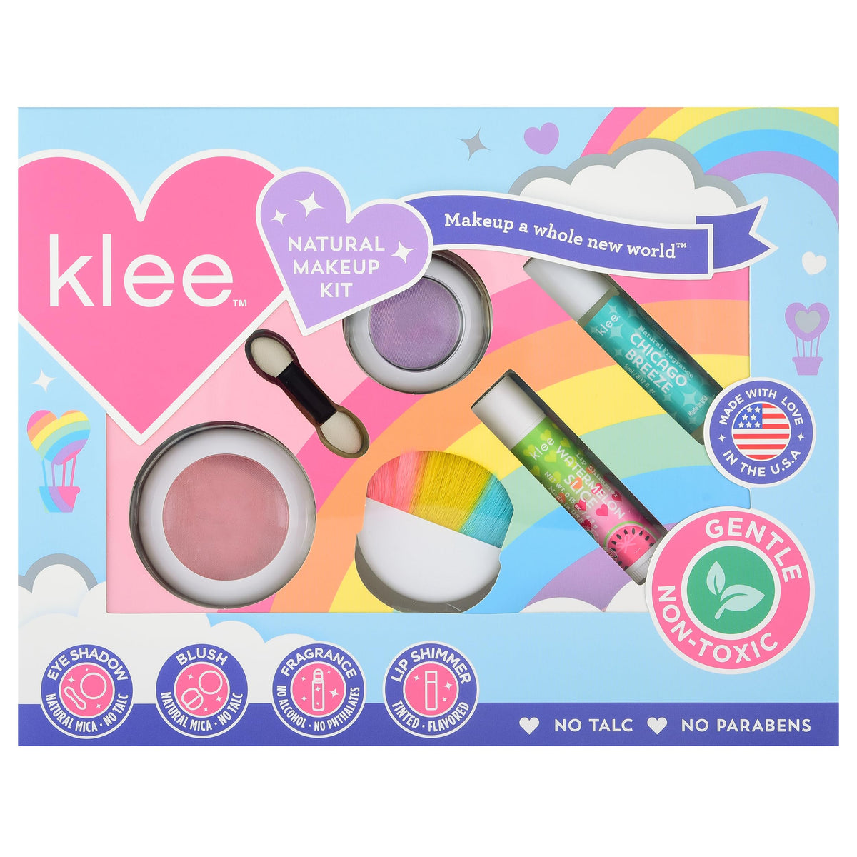 Klee Naturals mineral makeup kit blush swatch for gentle kid friendly glow