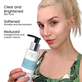 Kleem Organics benefits image shows visible pore refinement after continued use.