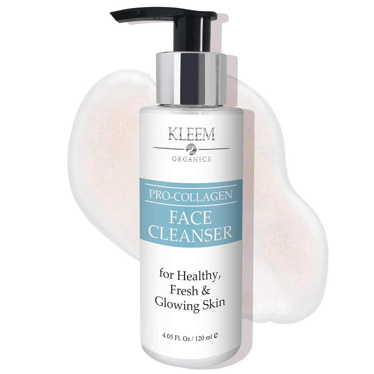 Kleem Organics Gentle Exfoliating Face Wash bottle shown for daily cleansing and smoother skin.