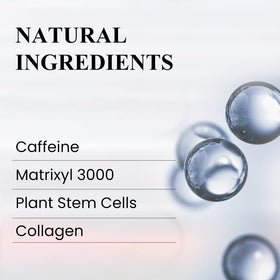 Kleem Organics under eye cream ingredients close-up featuring peptides and niacinamide for skin support.