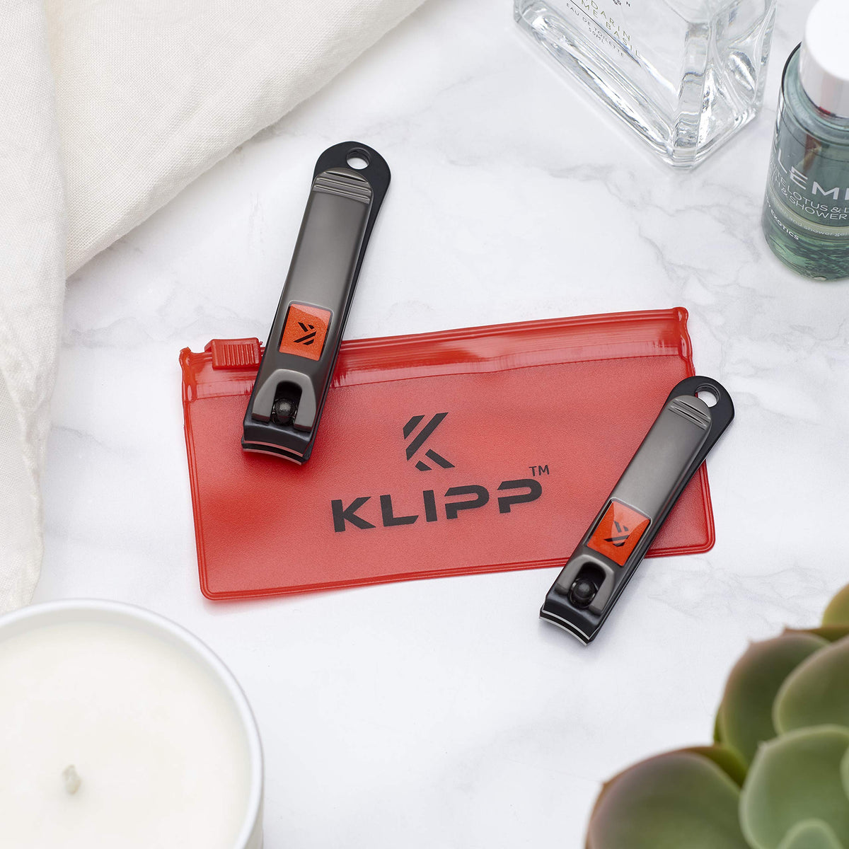 KLIPP fingernail and toenail cutters cover nails with arch design.
