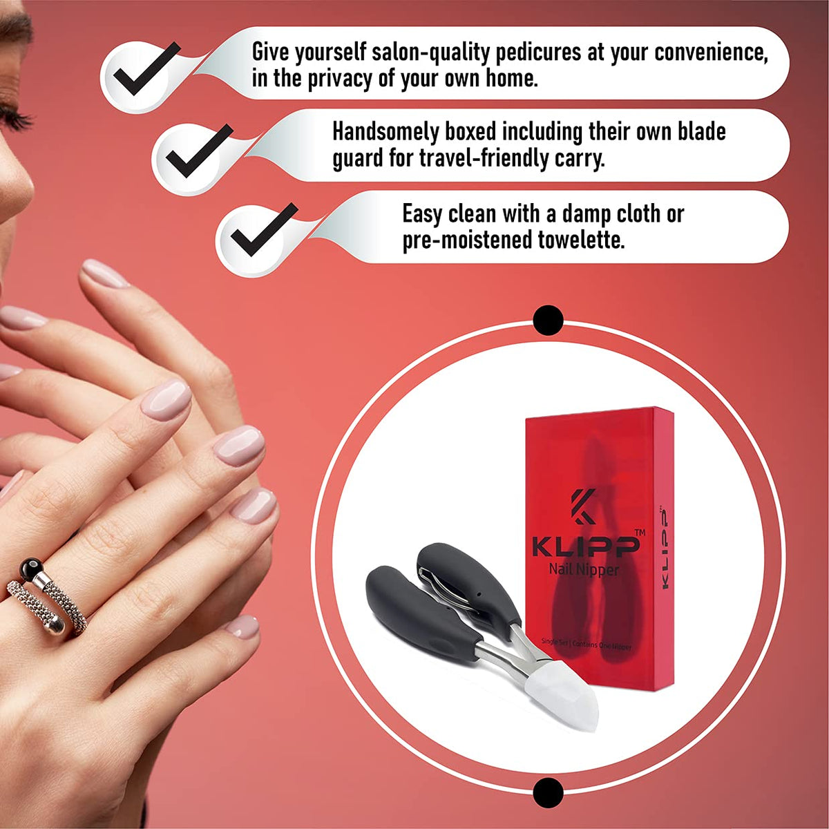 KLIPP ingrown-nail control in action for safer trimming.