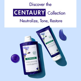 Purple conditioner neutralizing yellow and copper tones on hair