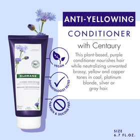 Klorane Centaurea Purple Conditioner pump dispensing evenly for gentle application