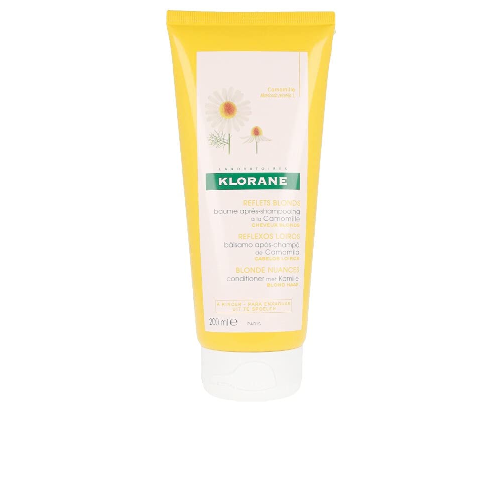 Klorane Chamomile conditioner bottle for blonde hair enhances brightness and manageability
