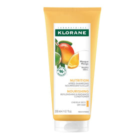 Klorane Mango Butter Nourishing Conditioner bottle delivers lightweight hydration for dry hair
