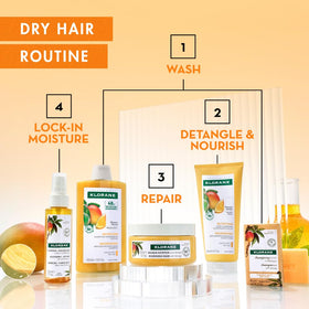 Hair with subtle shine after Klorane Mango Butter conditioner