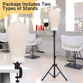 Klvied table clamp wig holder for flexible workstation mounting