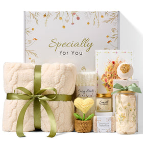 KMCCUMBER Get Well Basket with plush blanket for cozy recovery evenings.