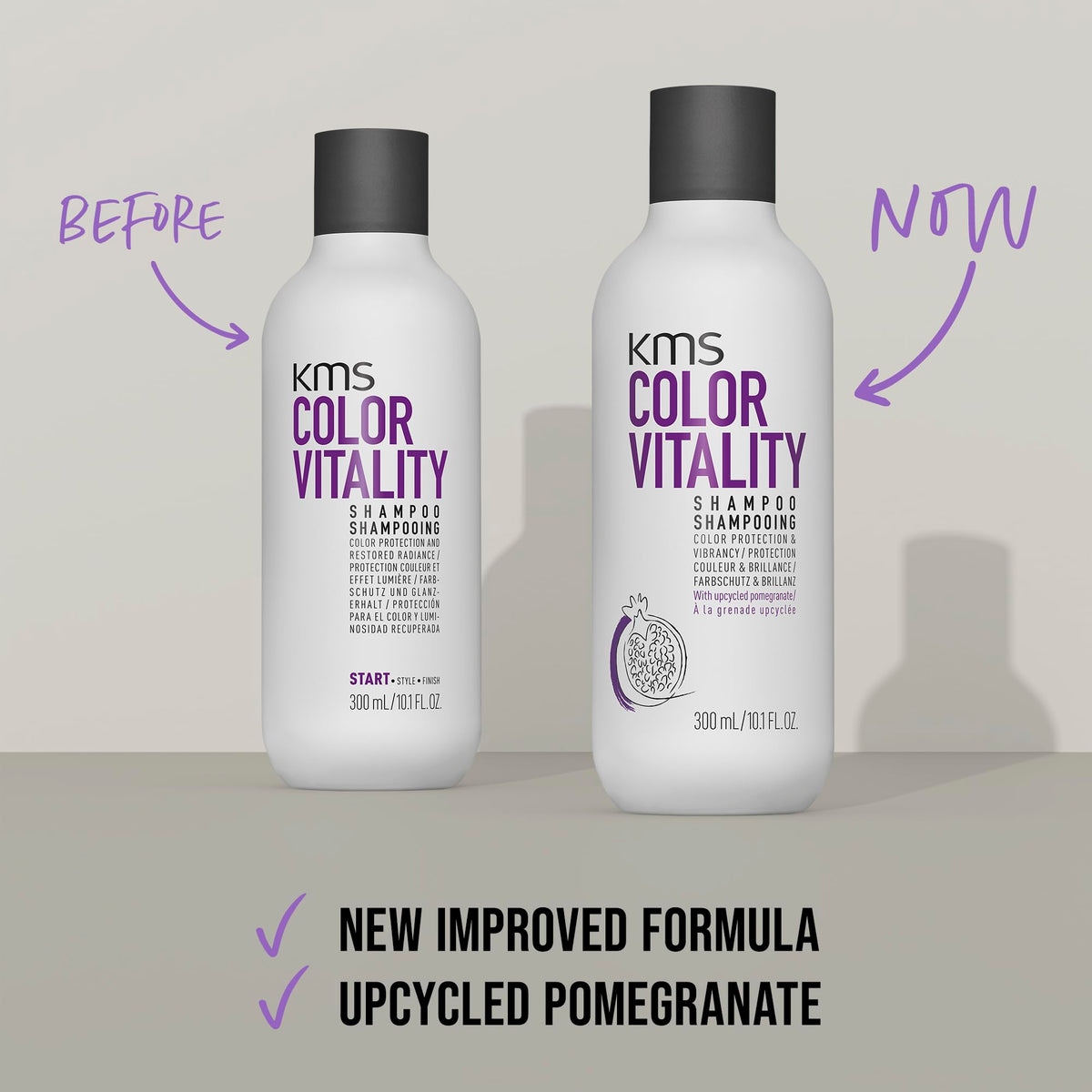KMS ColorVitality Shampoo in bathroom setting for color-treated hair routine
