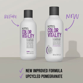 KMS ColorVitality Shampoo in bathroom setting for color-treated hair routine