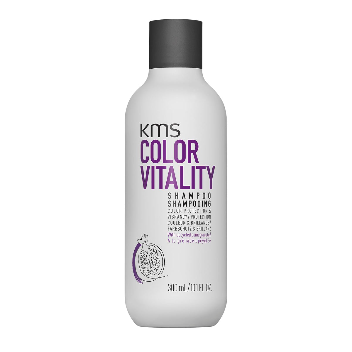 KMS ColorVitality Shampoo packshot highlights color protection and easy styling