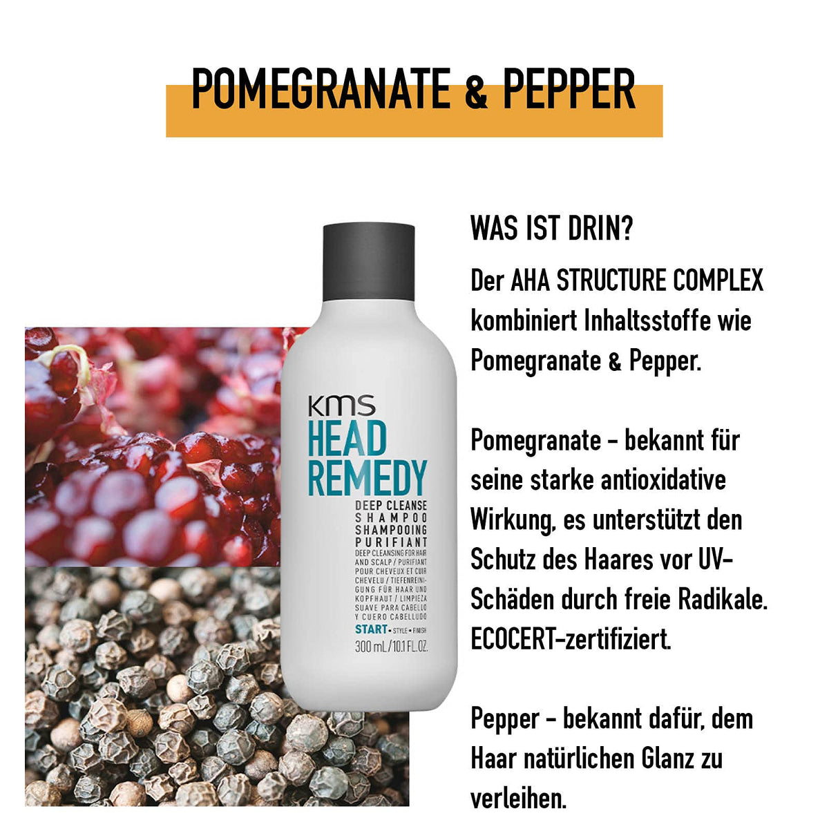 KMS Headremedy AHA structure complex emphasizes hair surface reconstruction and even texture