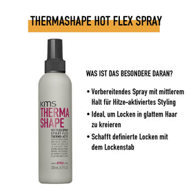 KMS ThermaShape Hot Flex Spray being applied for even coverage and heat protection.