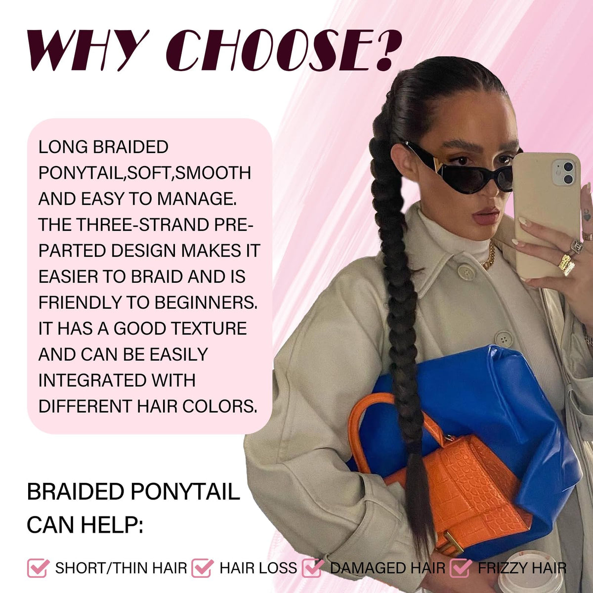 Kmzbasg beginner-friendly accessory for quick bubble braids or twists.