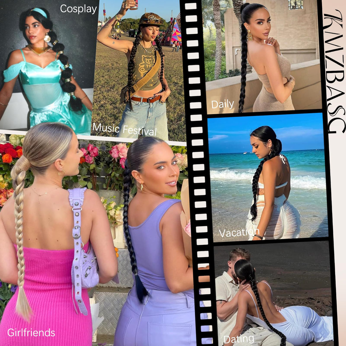 Kmzbasg brown-black gradient ponytail appears natural for everyday wear.