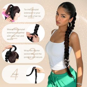 Kmzbasg lightweight ponytail weighs about 140 grams for all-day wear.
