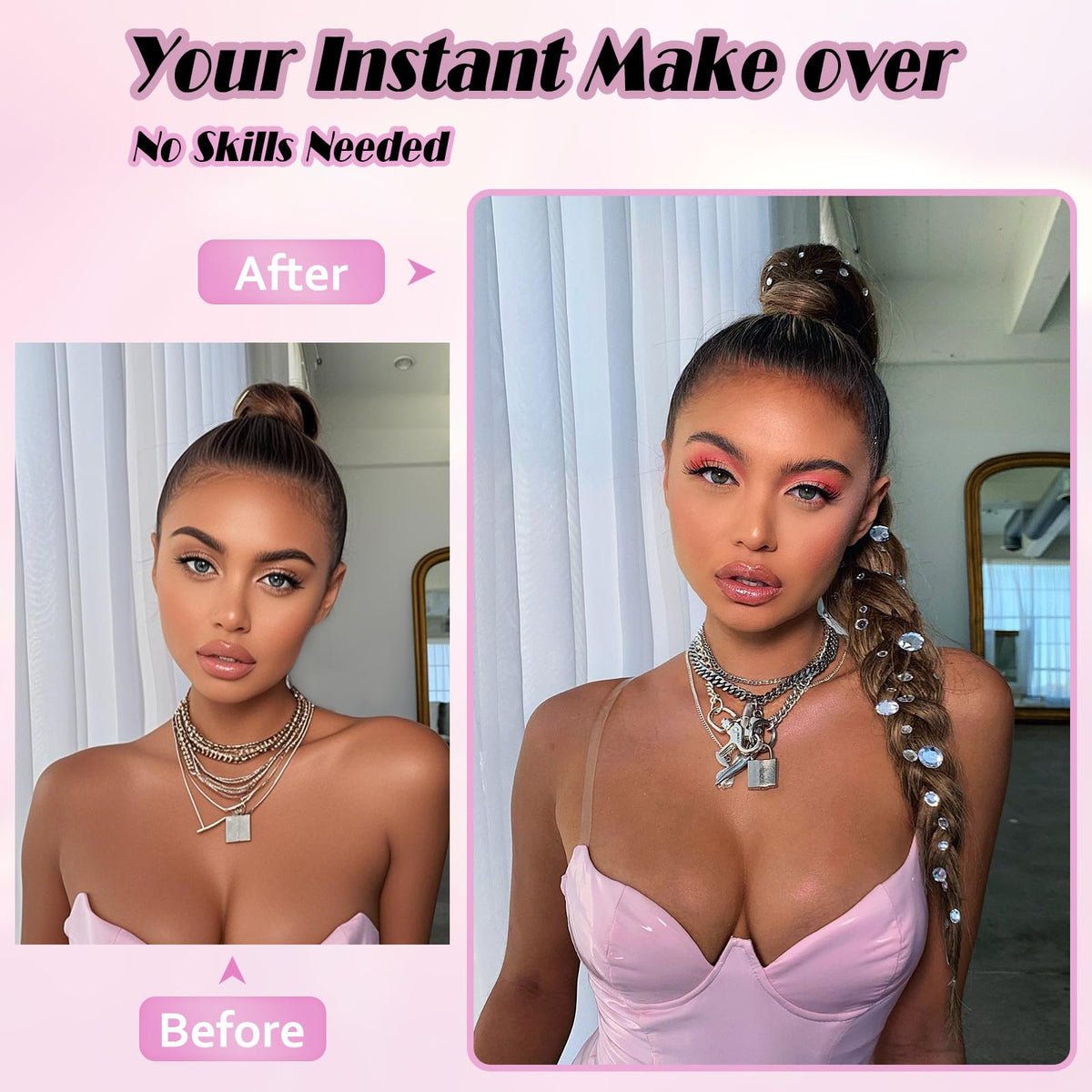 Kmzbasg long braid ponytail extension lightweight design comfortable all day