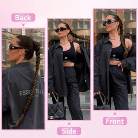 Kmzbasg natural matte finish ponytail blends with real hair for a seamless look