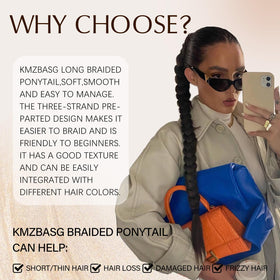 Kmzbasg party-ready ponytail adds volume for weddings and events.