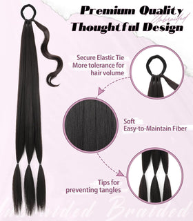 Kmzbasg ponytail extension attaches with elastic band for quick, secure styling.