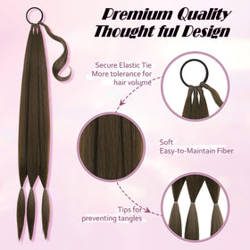 Kmzbasg soft synthetic pony tail fiber blends naturally with hair