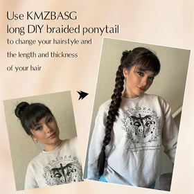 Kmzbasg synthetic hair close-up reveals soft texture and matte finish.