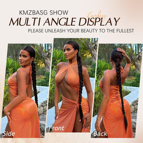 Kmzbasg wrap-style close-up demonstrates DIY wrap capability for versatile looks.