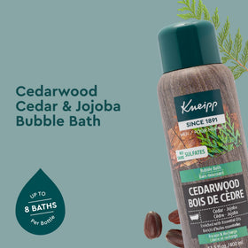 Kneipp Cedarwood Aromatherapy Bubble Bath being poured invites a masculine, calming ritual.