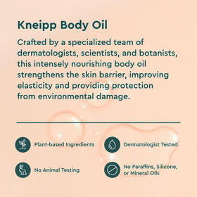 Kneipp ingredients include sweet almond, argan, and sunflower oils
