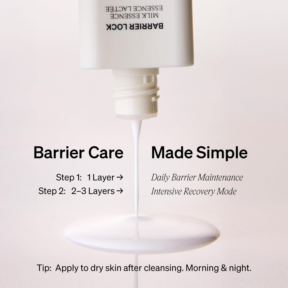 Elegant packaging reflects premium barrier care with six ceramides