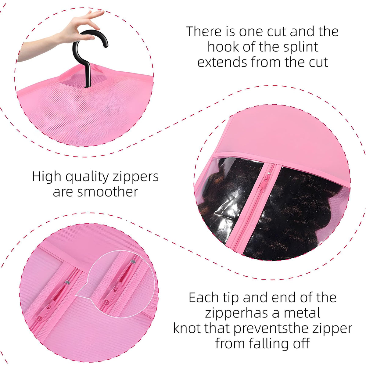 Kneysan heavy-duty metal hook supports multiple wigs without sagging.