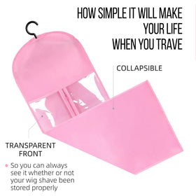 Kneysan travel-friendly wig bag fits into luggage while staying dust-free.