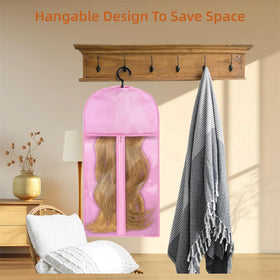 Kneysan wig collection organization solution keeps items neatly stored.