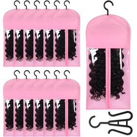 Kneysan wig storage bag with hanger keeps 60cm wigs neatly organized and accessible.