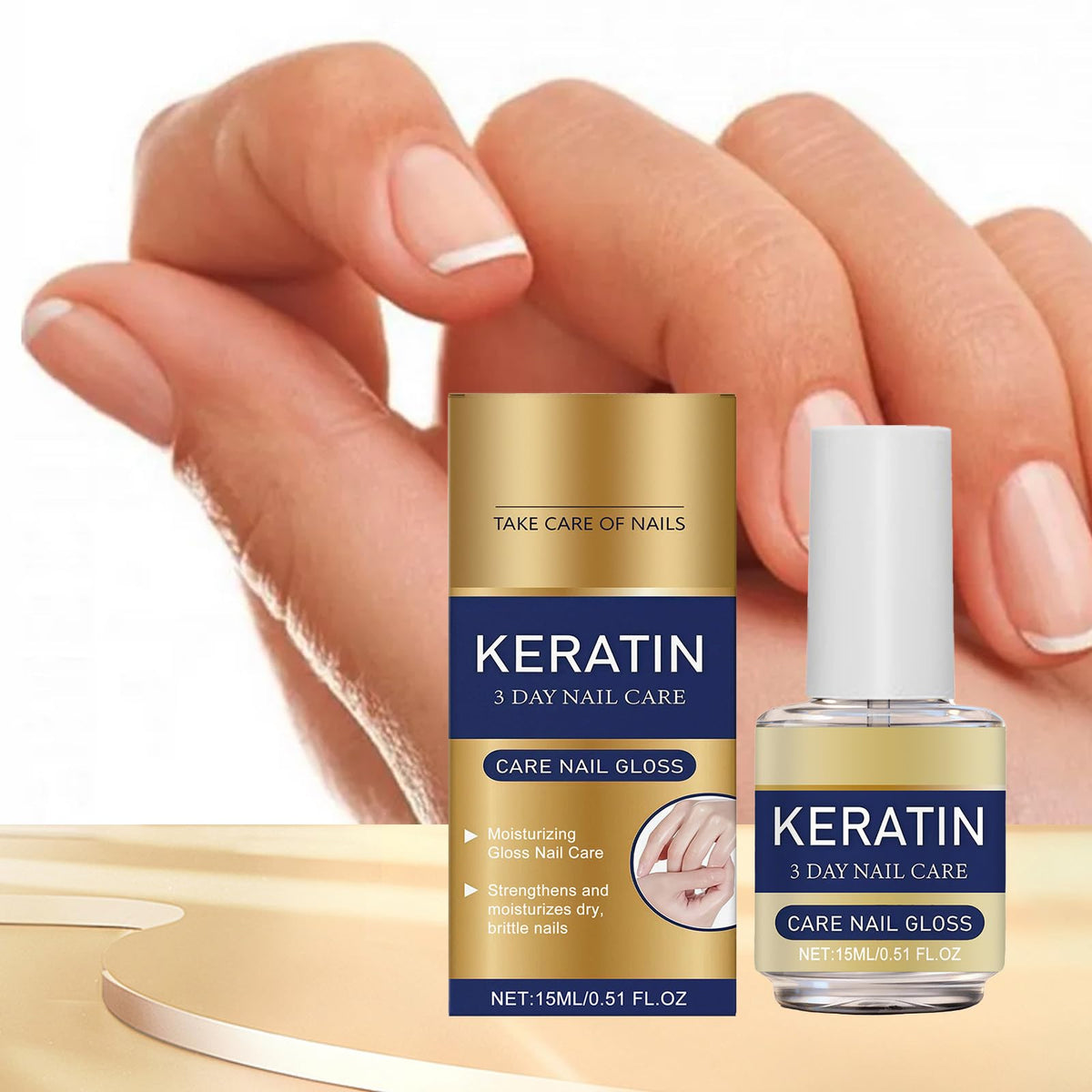 KNHYDWD Keratin Nail Care Oil applying drop on nail for moisturized surface