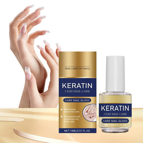 KNHYDWD Keratin Nail Care Oil delivers a subtle glossy finish over time