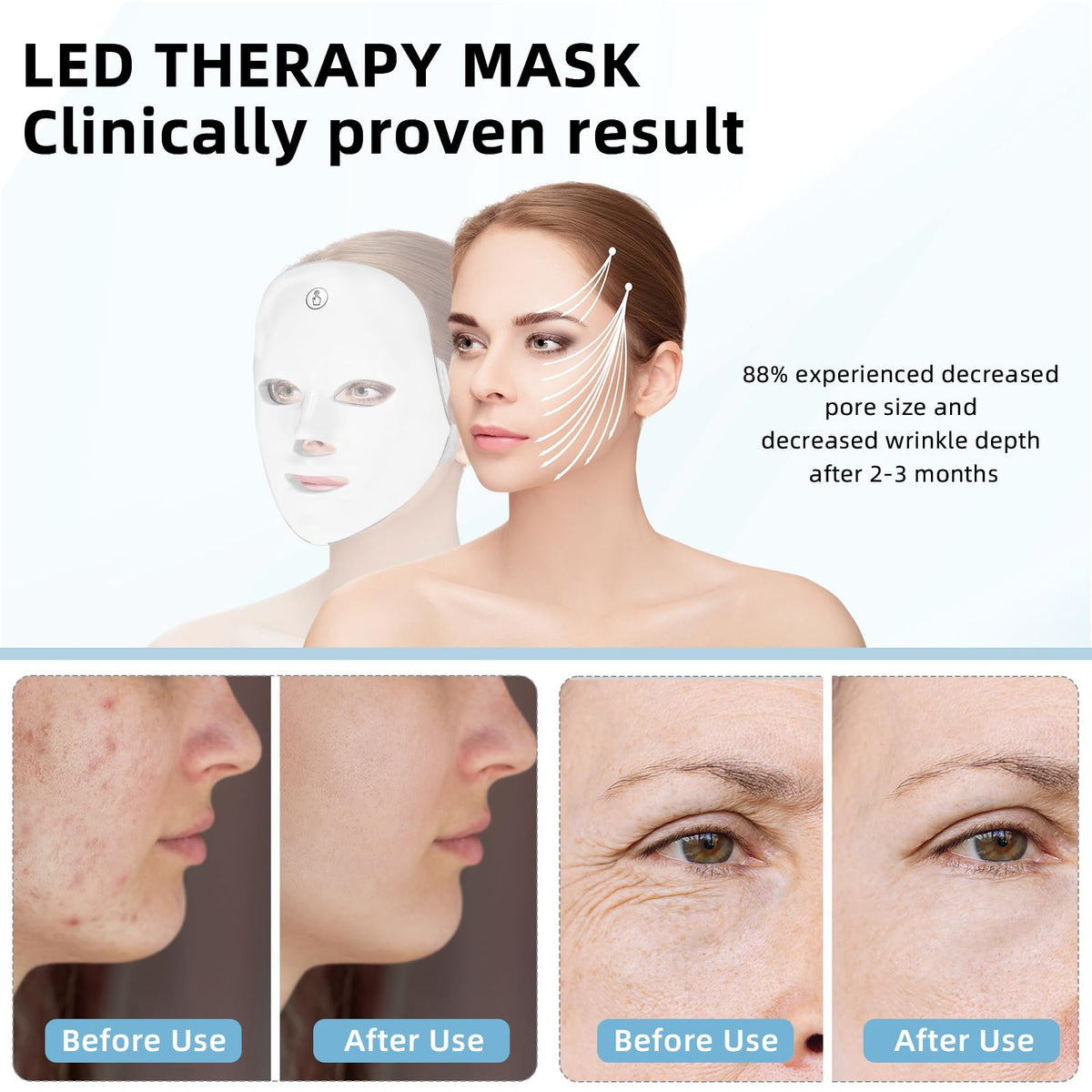 KNNKNN cordless face mask with no wires for comfortable, flexible use.
