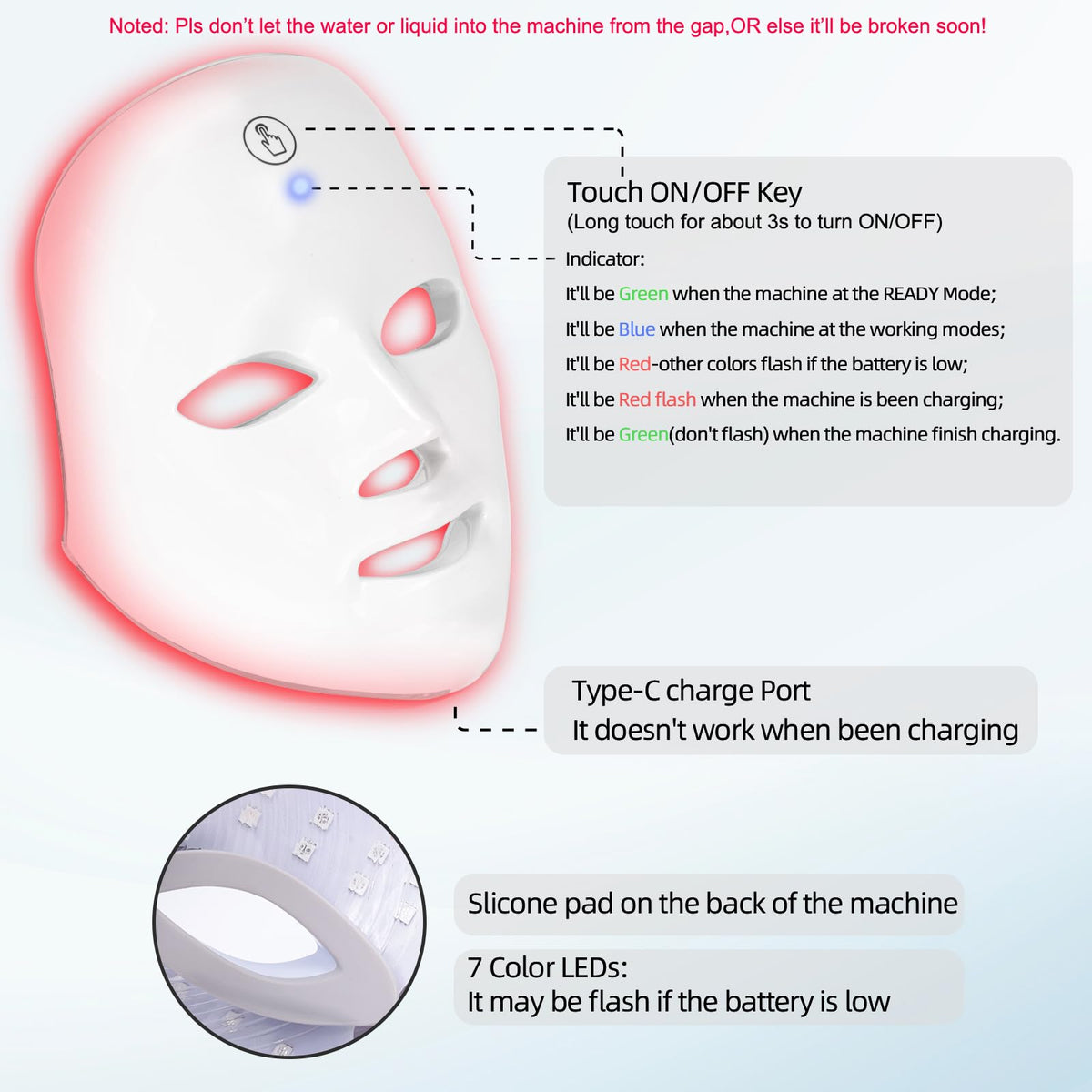 KNNKNN seven-color LED mask offers versatile modes for various skin concerns.