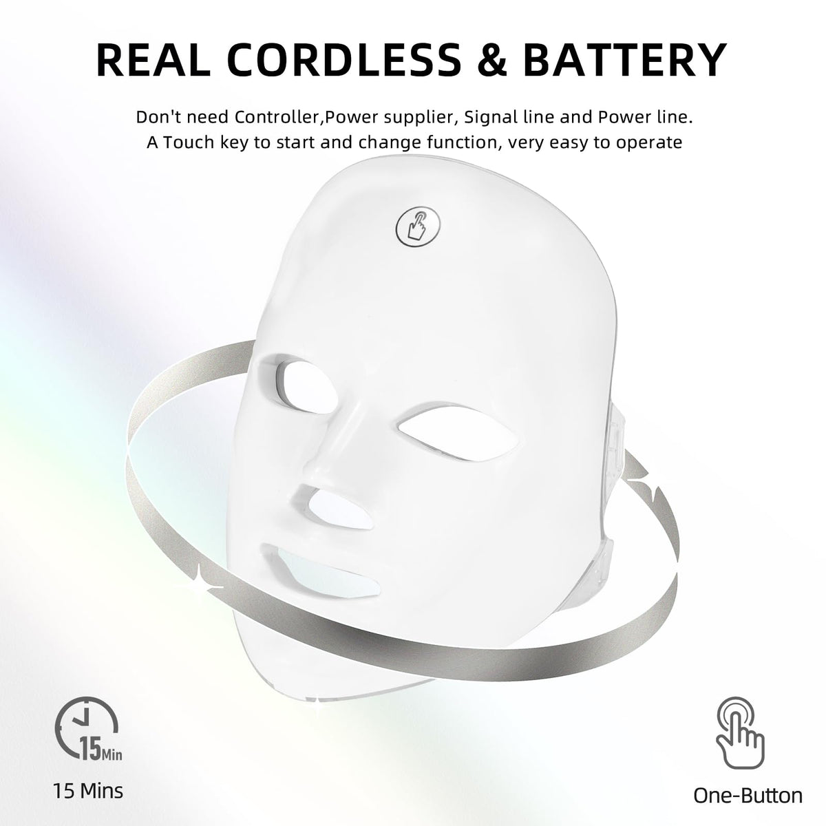 KNNKNN USB rechargeable mask powers up easily for on-the-go routines.