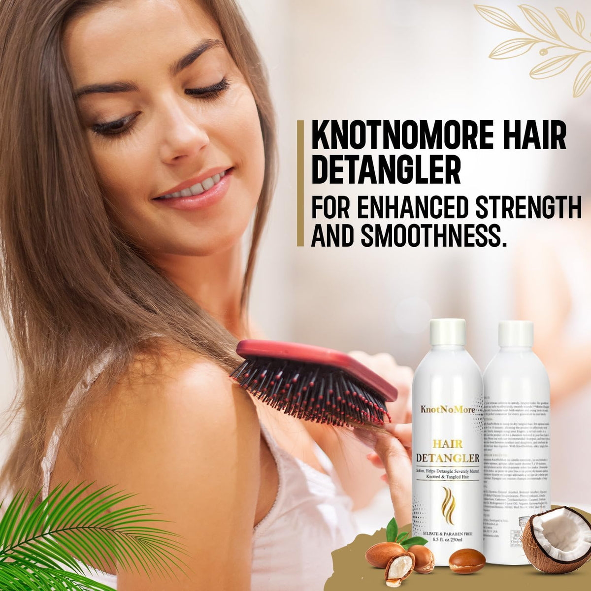 Child using Knot No More detangler for gentle detangling