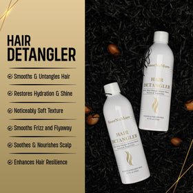 Knot No More detangler being dispensed for easy application on wet hair