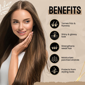 Hair smoothing action after applying Knot No More detangler