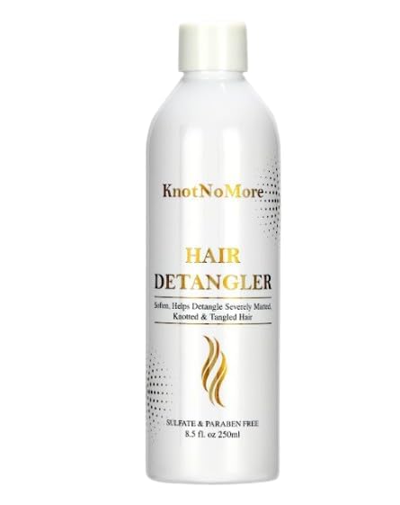 Knot No More packaging highlights sulfate- and silicone-free formula