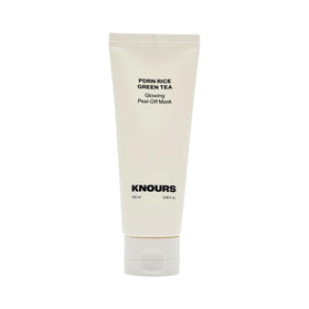 Knours PDRN Rice & Green Tea Glowing Peel Off Mask in jar boosts hydration and radiance.