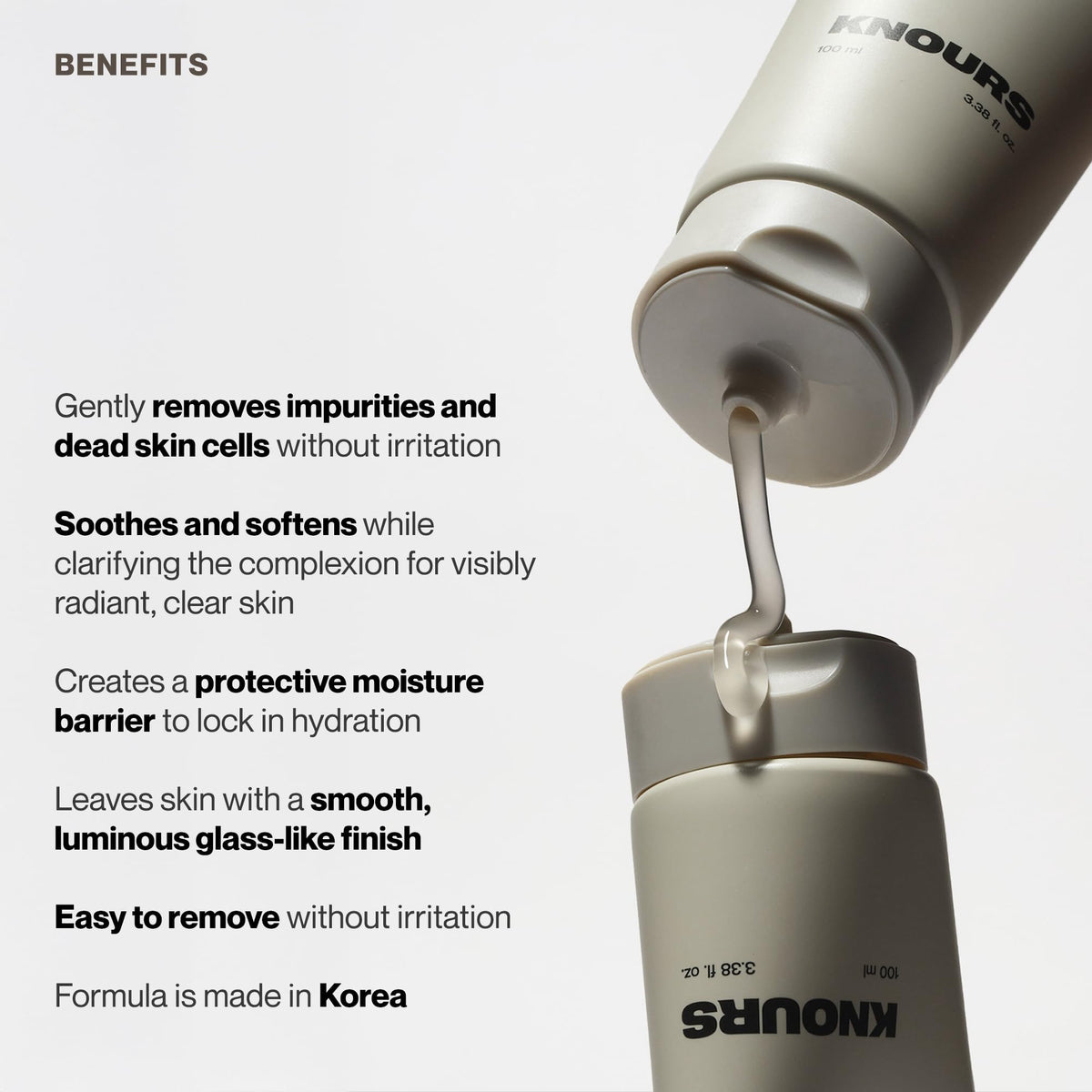 Knours PDRN Rice Green Tea hydrated skin glow close-up.