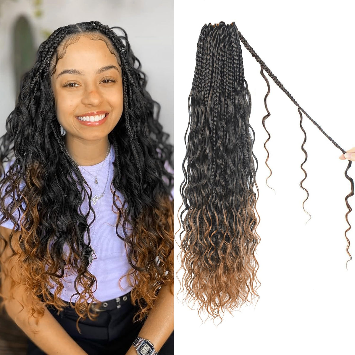Knovotch Boho Box Braid 14in close-up highlighting premium protein fiber texture and natural look.