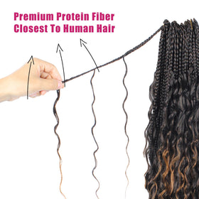 Knovotch Boho Box Braid 14in soft curls showing realistic movement for versatile styling.