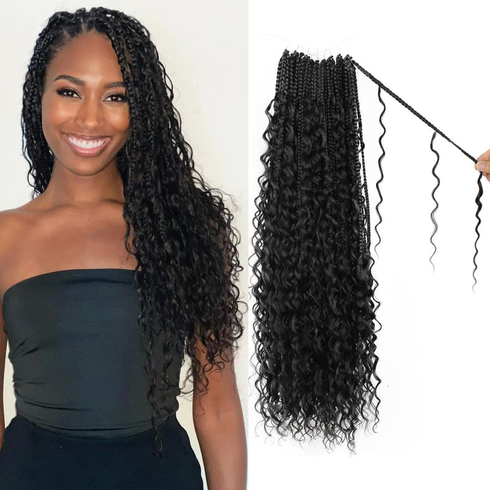 knovotch Boho Crochet Braids soft curls close-up for a natural, comfortable look