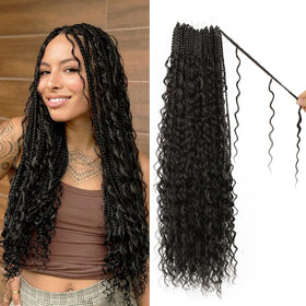 Knovotch Boho crochet braids 18in soft curls for a natural, low-maintenance look.